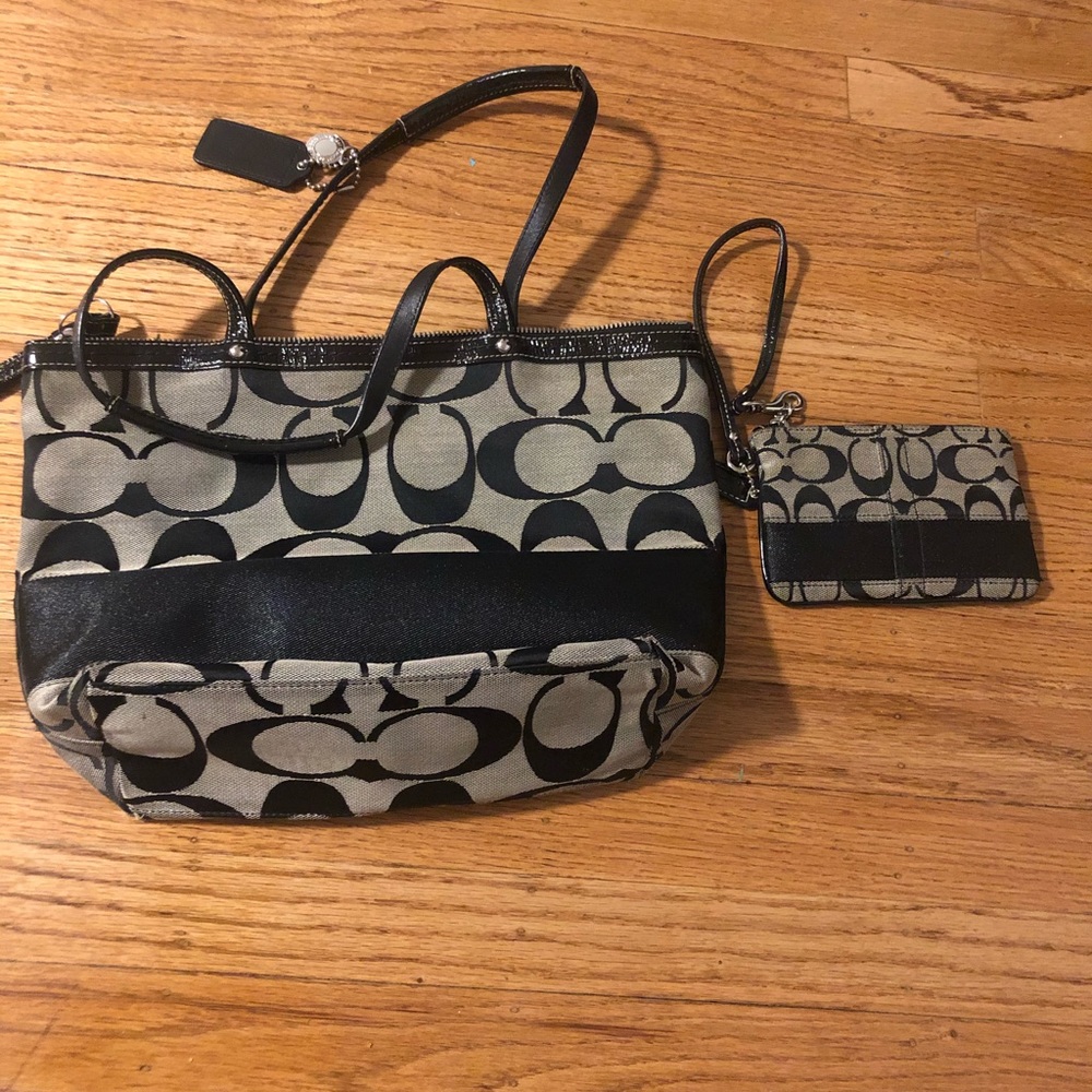 Signature coach purse and wristlet